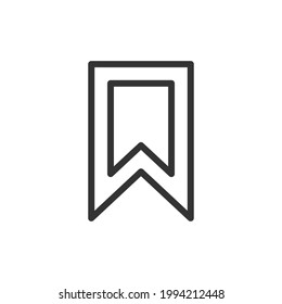 Vector bookmark line icon. Symbol in trendy outline style. Vector illustration isolated on a white background. 