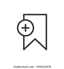 Vektorsymbol für Lesezeichen-Linie. Symbol in trendigem Umriss-Stil. Vektorgrafik einzeln auf weißem Hintergrund. 