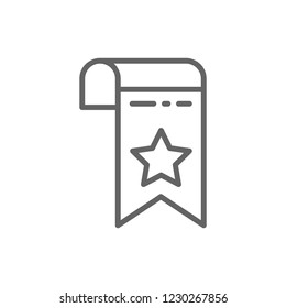 Vector bookmark, webpage marker line icon. Symbol and sign illustration design. Isolated on white background