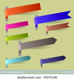 Vector bookmarks set. Easy to edit. Eps 10