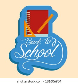 Vector Book,Pencil And Ruler Isolated On Background