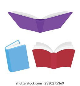 Vector books elements collection. book colorful