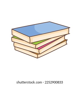 Vector books, isolated illustration on white background
