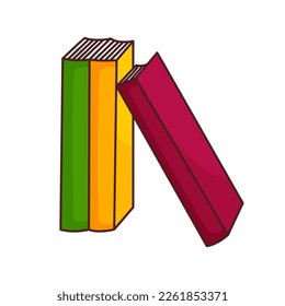 Vector books, isolated illustration on white background