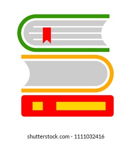 vector Books library illustration - literature symbol, education icon