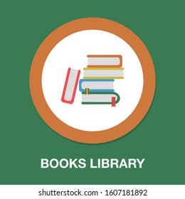 vector Books library illustration - literature symbol, education icon