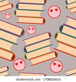 Vector books pattern. Seamless repeated pattern can be used for wallpaper, pattern, backdrop, surface textures.
