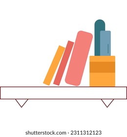 Vector bookshelf icon isolated on white background