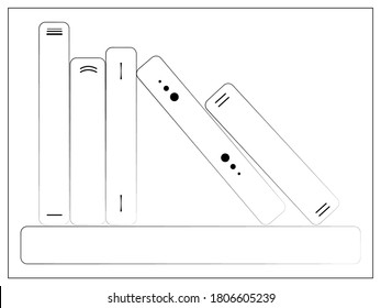 Vector Bookshelf line icon. Vector Flat illustration of Bookshelf with different books for web design, logo, icon, app, UI. Isolated stock illustration on white.