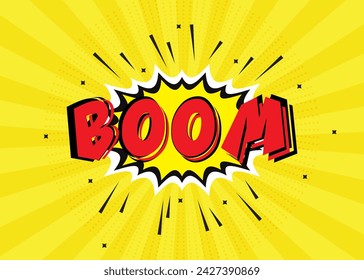 Vector boom comic book text effect. Abstract comic book background.