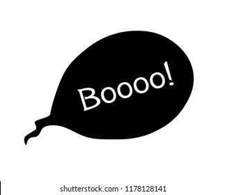 vector booo of Halloween inscriptions. speech bubble with expression text BOOO. black simple silhouette vector illustration.