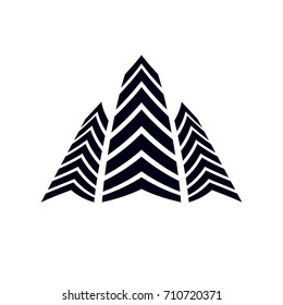 Vector boost up arrow, graphic design element. Corporate development logo isolated on  white background. Company increasing  concept.