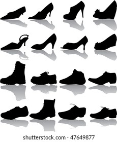   Vector boots (man , women) vector