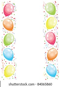 Vector border with balloons.
