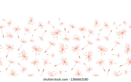 Vector border copper foil Dandelion seeds seamless repeat 