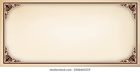 Vector border design decoration pattern style. Frame border design is pattern. Frame photo line art. Art frame border. Wedding border Text.