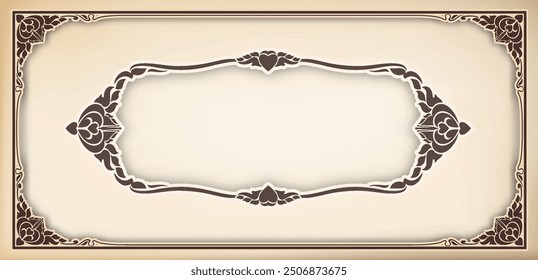 Vector border design decoration pattern style. Frame border design is pattern. Frame photo line art. Art frame border. Wedding border Text.