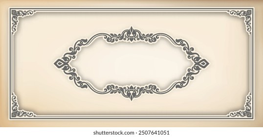 Vector border design decoration pattern style. Frame border design is pattern. Frame photo line art. Art frame border. Wedding border Text.