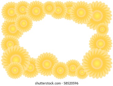 vector border filled with sunflowers