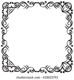 Vector Border Frame Black Color Oriental Stock Vector (Royalty Free ...