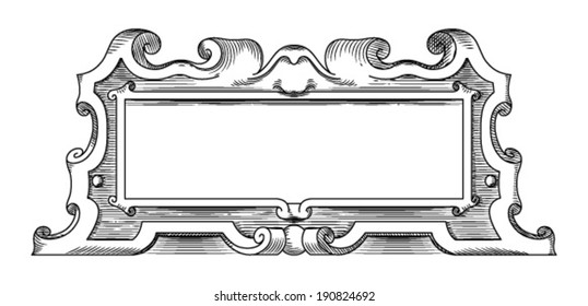 Vector Border Frame Engraving. 