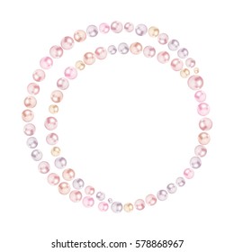 vector border, frame of pearls. Place for text