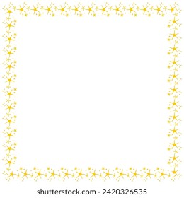 Vector border frame with star on white background.