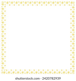 Vector border frame with star on white background.