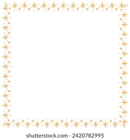  Vector border frame with star on white background.