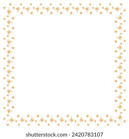 Vector border frame with star on white background.