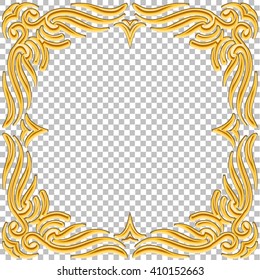 Vector border golden frame with gems. Oriental design. Vintage and elegant. Can be used for a game interface, invitations, gift cards, etc. 