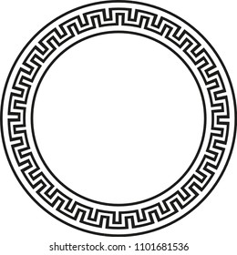 Circle Frame Simple Meander Pattern Decorative Stock Vector (Royalty ...