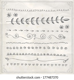 vector border grunge flowers fingers drawn vector straight outline series and design piece vector border grunge flowers straight vegetation flower nails partnership union black abstraction pile single