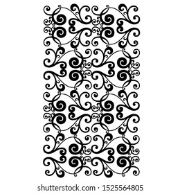 Vector border of hand-painted vintage baroque ornament. Retro pattern antique style acanthus