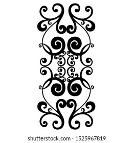 Vector border of hand-painted vintage baroque ornament. Retro pattern antique style acanthus