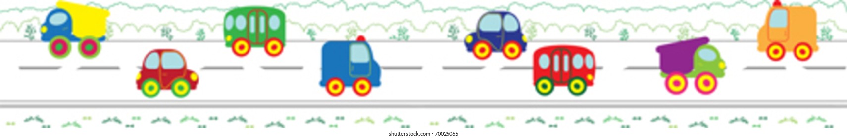 vector border to highway and motor vehicles