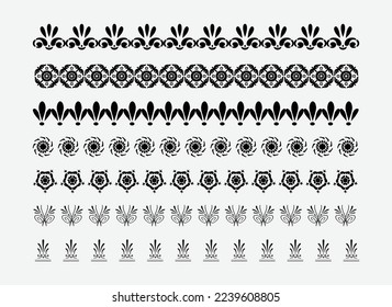 Vector border lace, line, art, set design
