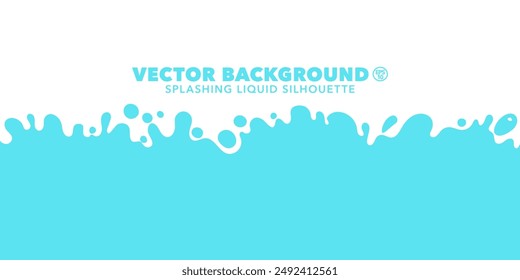 Vector border with liquid drops and splashes. Abstract blotch shape background. Minimalistic design element for divider, web, app, banners and posters.