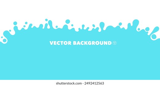 Vector border with liquid drops and splashes. Abstract blotch shape background. Minimalistic design element for divider, web, app, banners and posters.