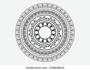 Vector border mandala design art