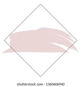 Vector border in white and beige colors. Vector frame for social media. Presentation page template. Nude brushstroke.