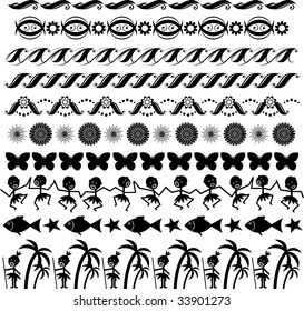 Vector borders for any taste! Black on white.