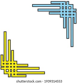 Vector borders made of joined rectangles. for the outline of the design.