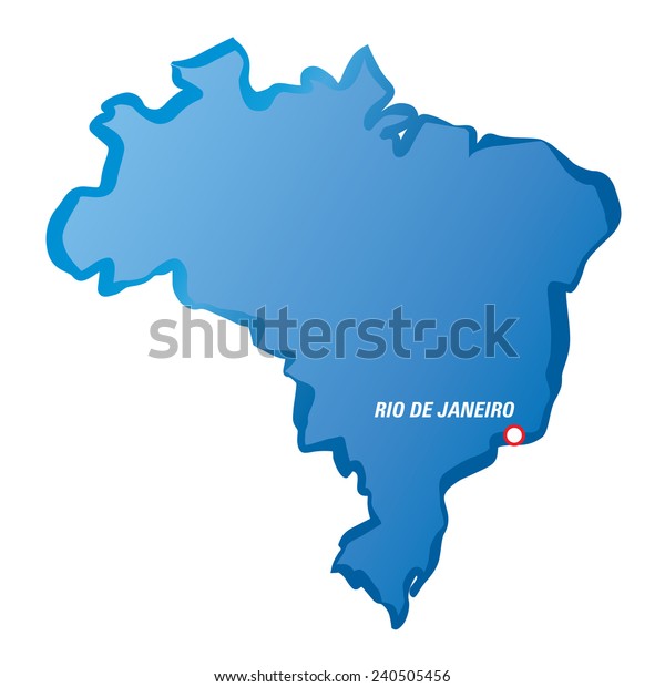 Vector Borders Map Brazil Rio De Stock Vector Royalty Free