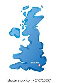 Vector borders and map of United Kingdom and London. EPS Illustration and graphic element.