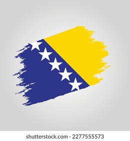 Indicador Vector Bosnia Pincel de trazo con plantilla de fondo de grano