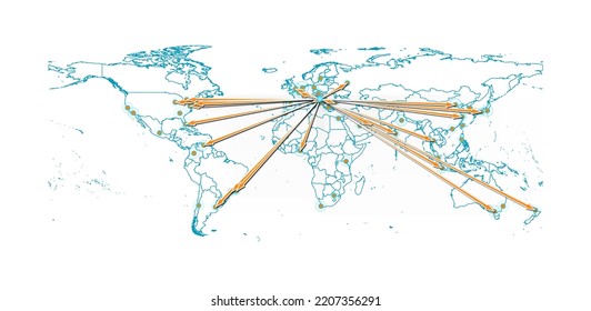 Vector Bosnia and Herzegovina concept map, export concept map for Bosnia and Herzegovina on white background suitable for export concepts. 