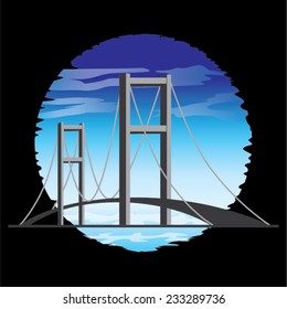 Vector Bosphorus Bridge in Istanbul, Turkey
