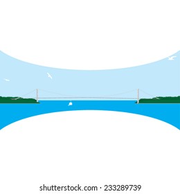 Vector Bosphorus Bridge in Istanbul, Turkey