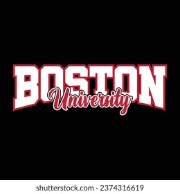 tipografía de la universidad vector boston para camiseta, afiche o tu diseño